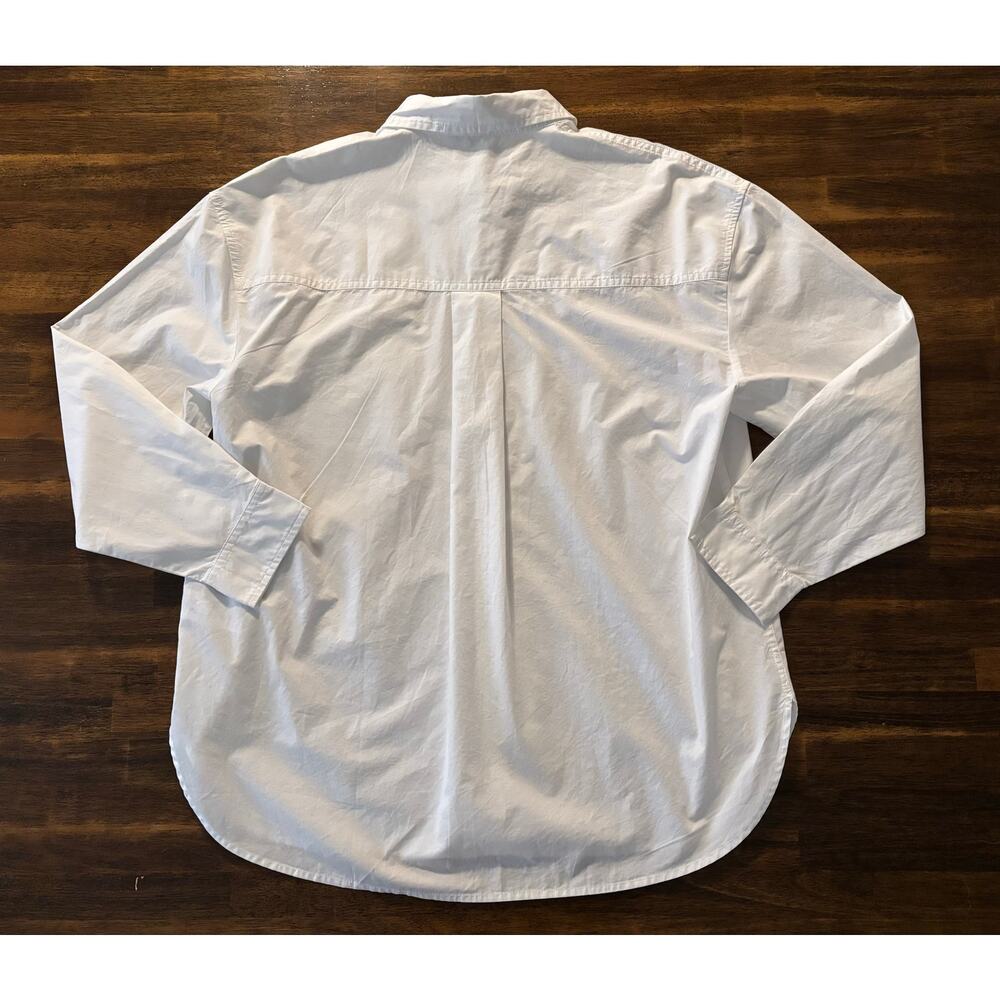 Madewell Women’s Large The Easy Shirt 100% Cotton Poplin Button Front White - Picture 3 of 11